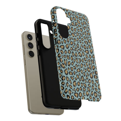 Leopard Print Tough Phone Case - Blue Cheetah Protective Cover