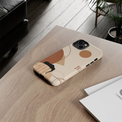 Abstract Earth Tones Phone Case — Minimal Geometric Design