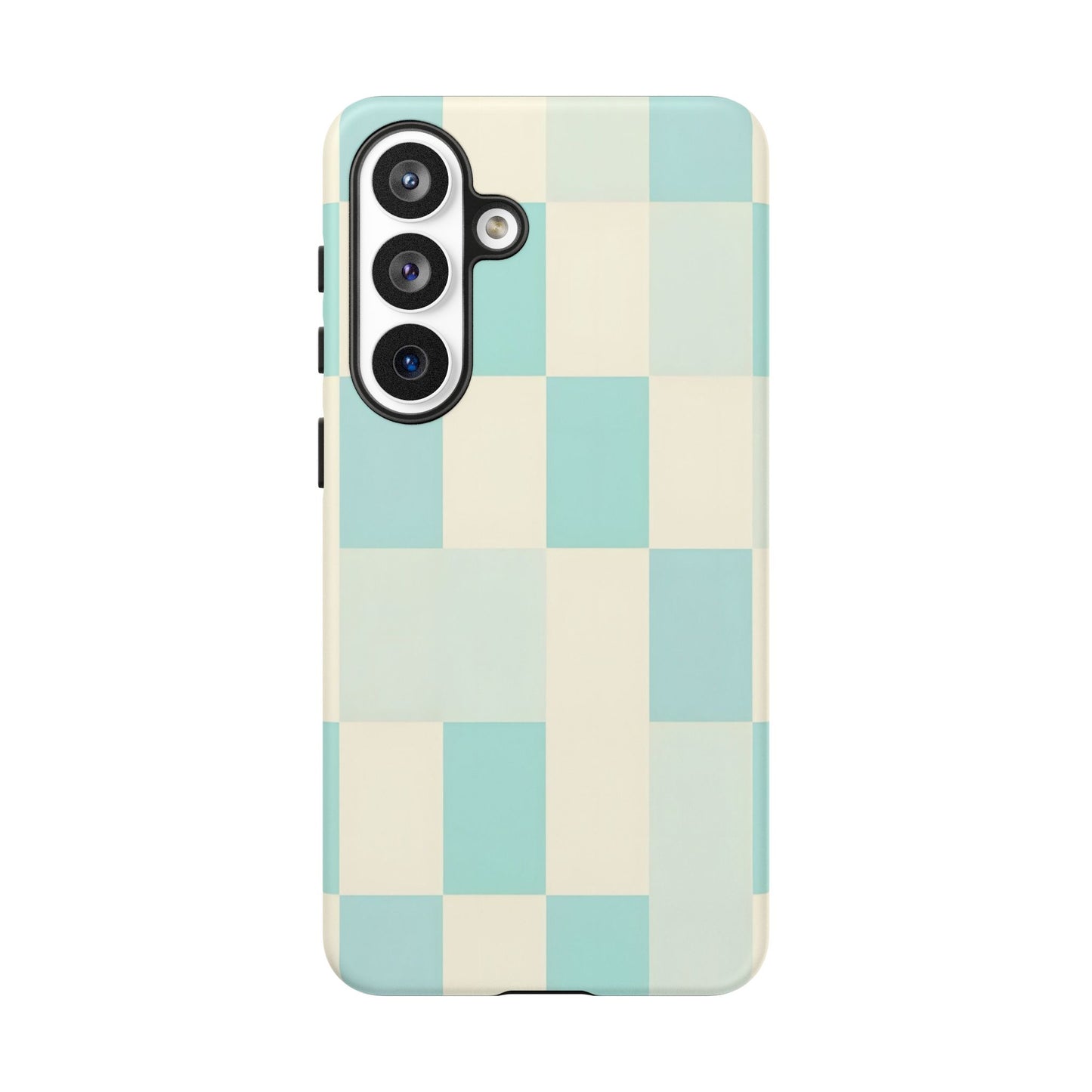Pastel Checkerboard Tough Case – Mint & Cream Protective Phone Cover