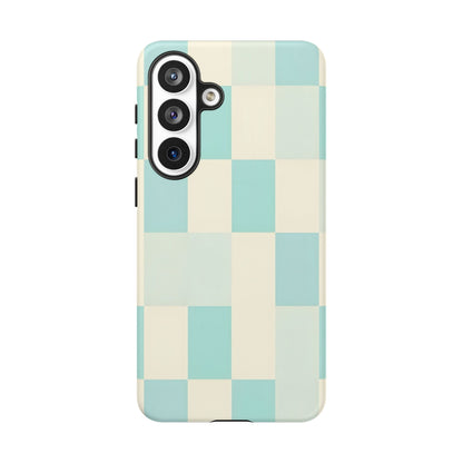 Pastel Checkerboard Tough Case – Mint & Cream Protective Phone Cover