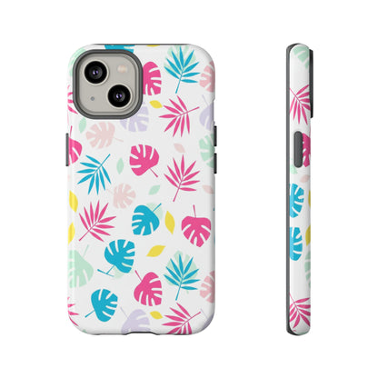 Tropical Leaf Phone Case — Colorful Pastel Monstera & Palm iPhone Case