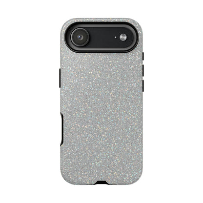 Glitter Silver Tough Phone Case — Sparkling Protective Phone Case