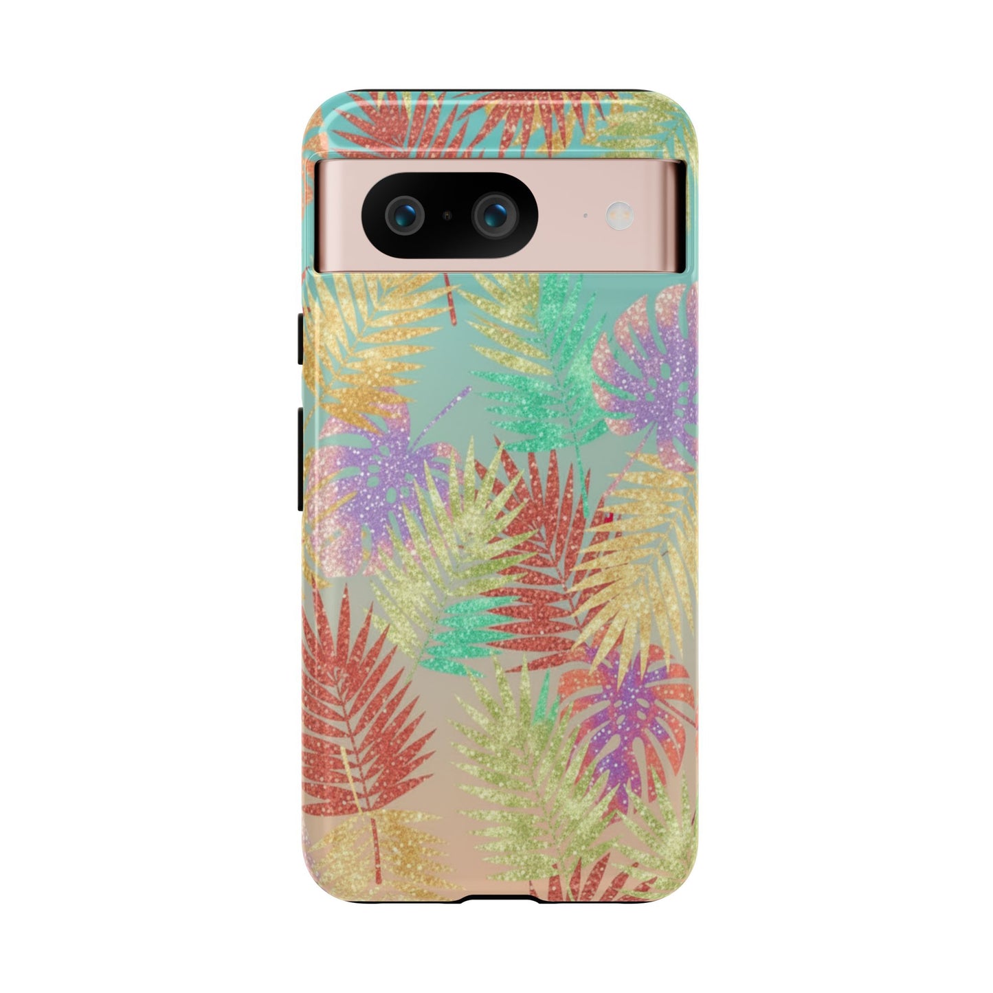 Tropical Palm Leaf Tough Phone Case – Colorful Pastel Botanical Protection