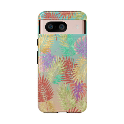 Tropical Palm Leaf Tough Phone Case – Colorful Pastel Botanical Protection