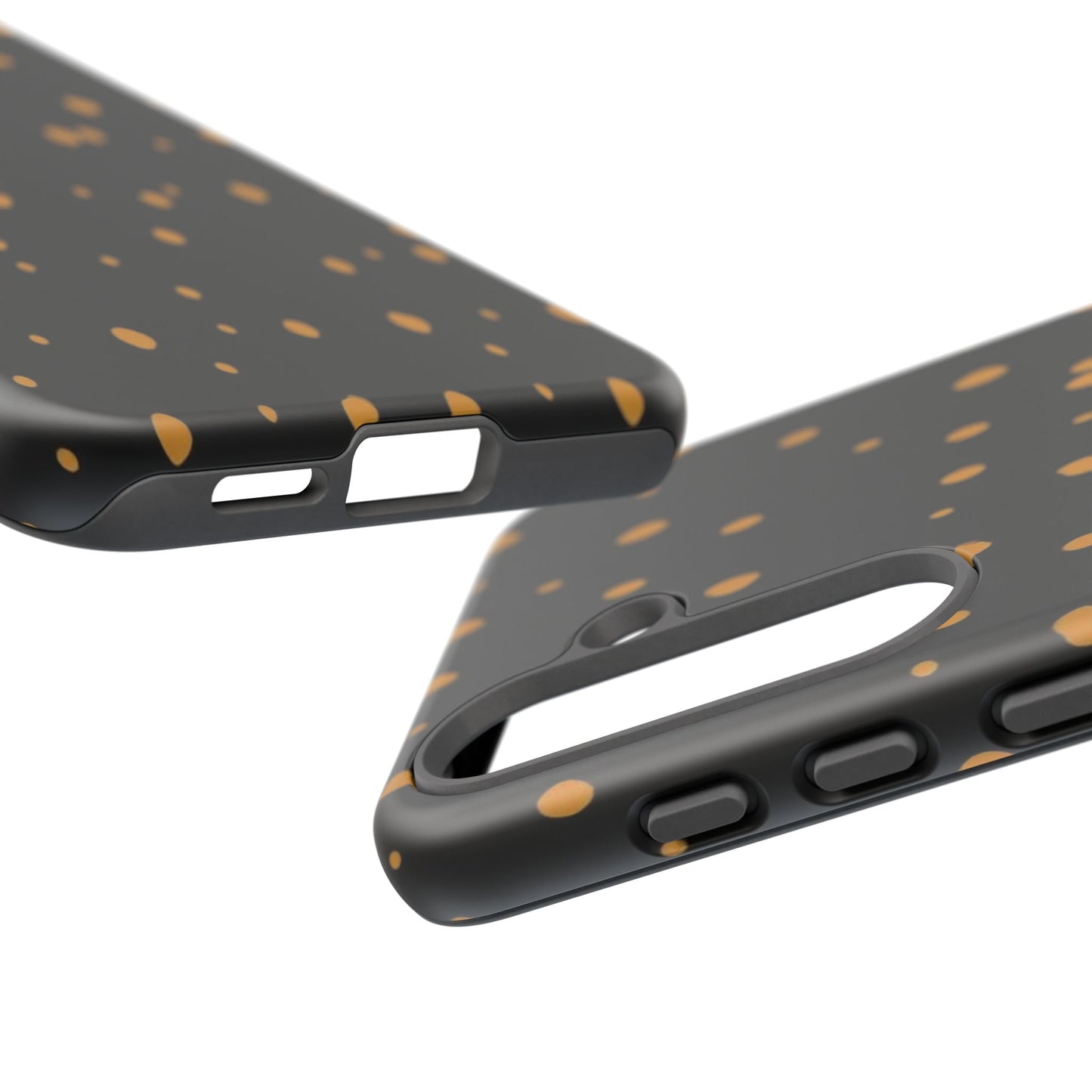Black & Gold Dot Tough Phone Case — Protective Sparkle Pattern