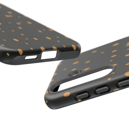 Black & Gold Dot Tough Phone Case — Protective Sparkle Pattern