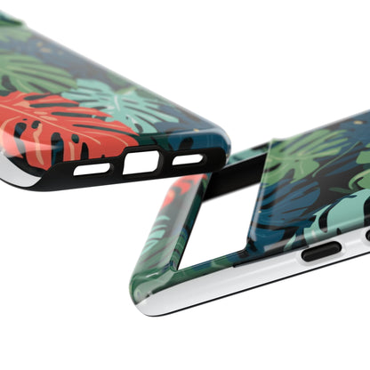 Tropical Monstera Phone Case — Colorful Leaf Protective Tough Case