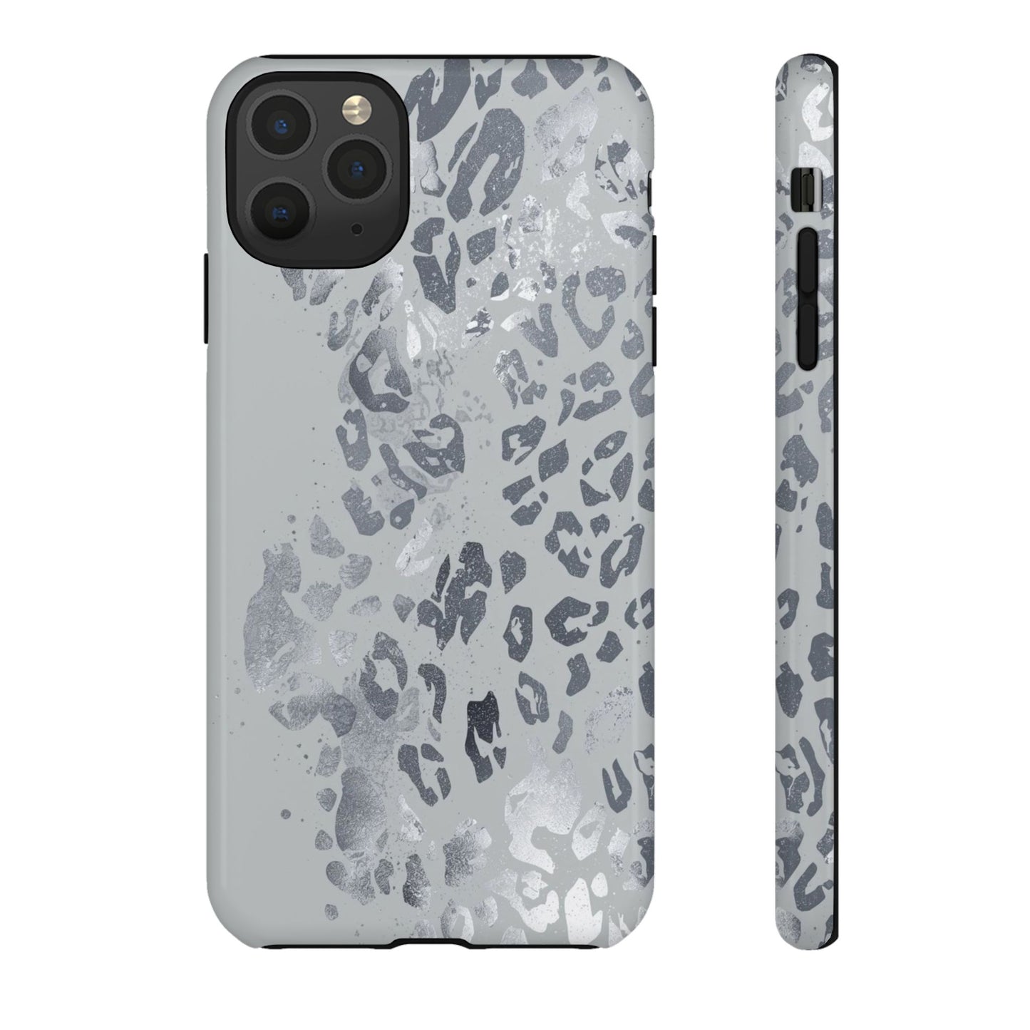 Gray Leopard Print Tough Phone Case