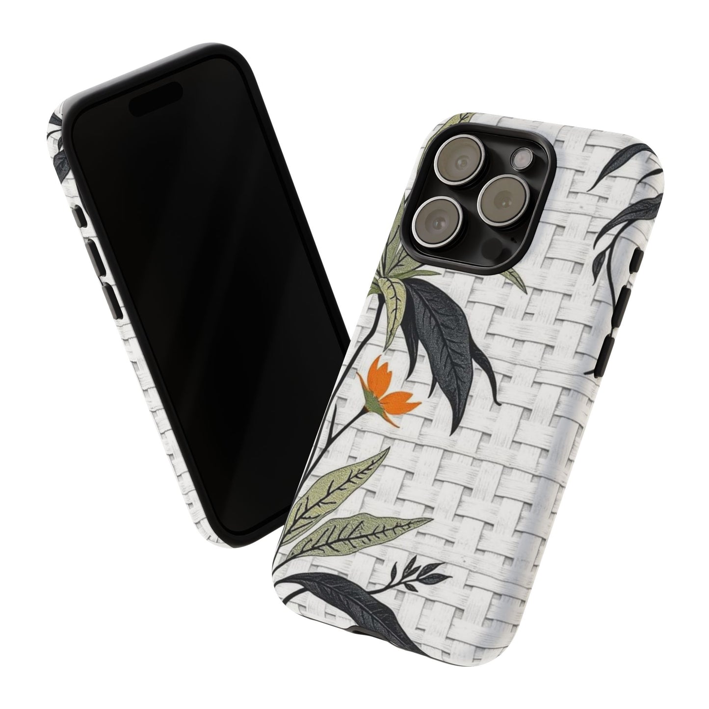 Floral Woven Tough Phone Case — Protective Botanical iPhone Cover