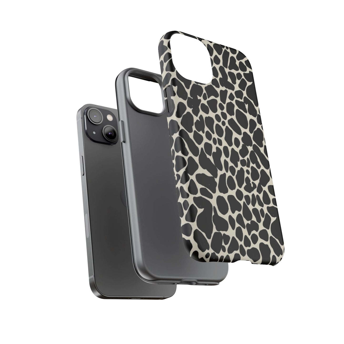 Black and White Cowhide Phone Case — Protective Tough Case