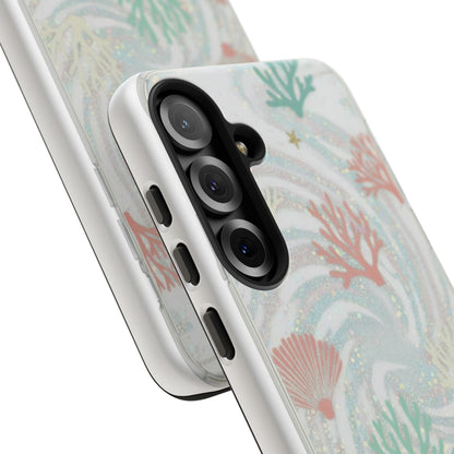 Seafoam Coral Tough Phone Case - Pastel Ocean Wave Design