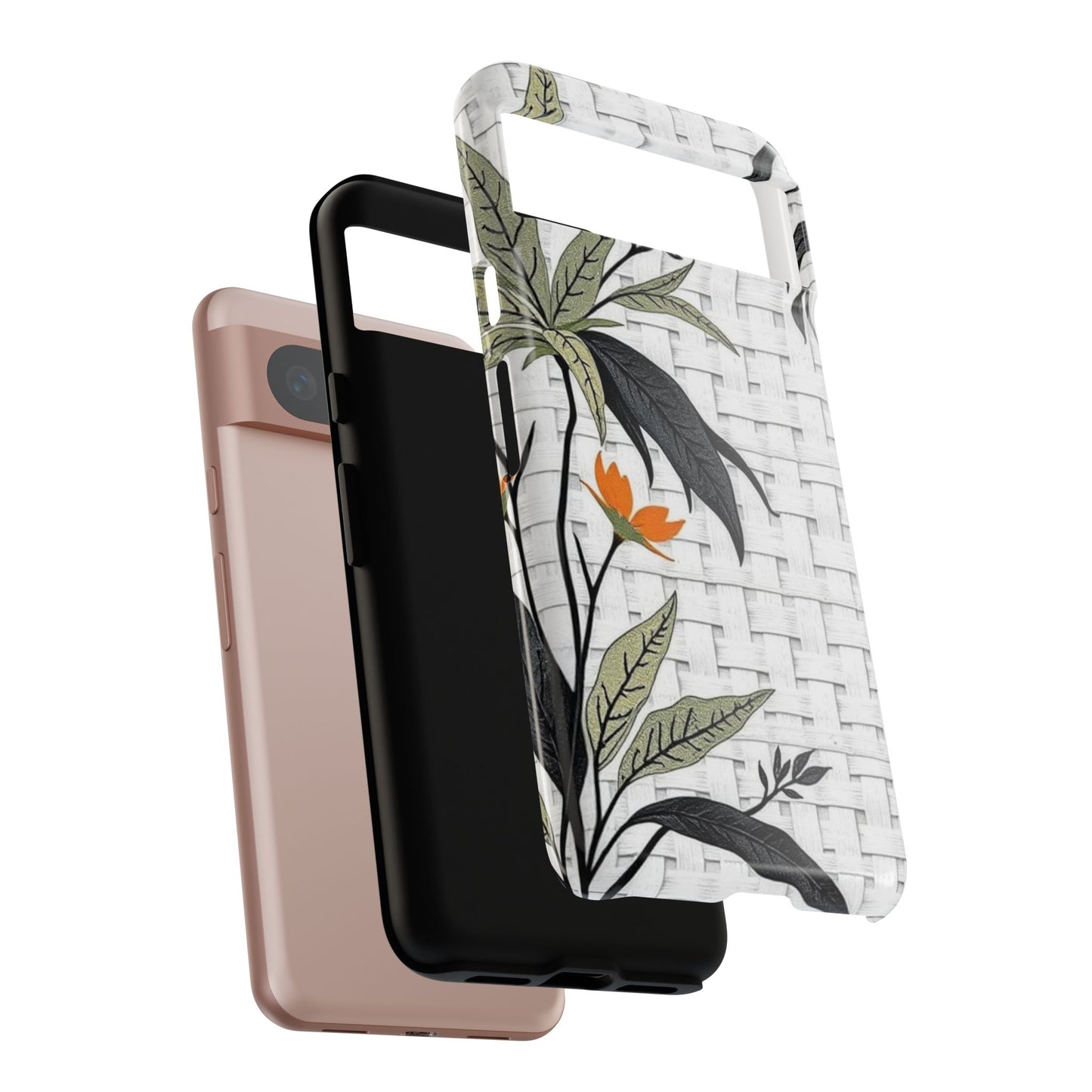 Floral Woven Tough Phone Case — Protective Botanical iPhone Cover
