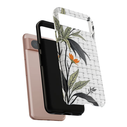 Floral Woven Tough Phone Case — Protective Botanical iPhone Cover