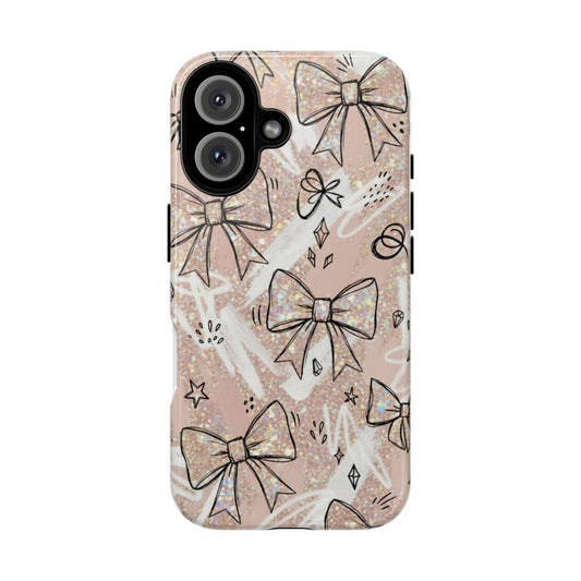 Tough Case — Glitter Bow Pattern Phone Case (Pastel Pink)