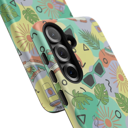 Tropical Summer Phone Case — Retro Sunglasses, Sneakers & Palm Pattern