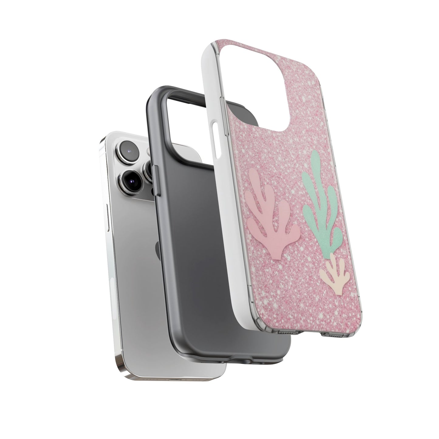 Pink Glitter Seaweed Tough Case - Sparkle Protective Phone Cover