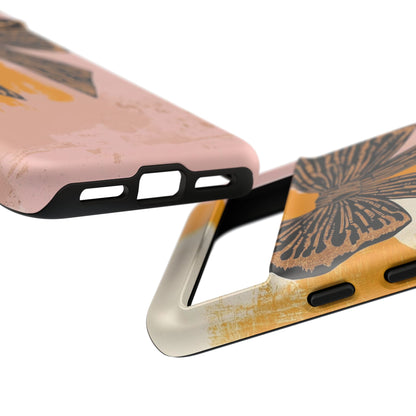 Bow Brushstroke Tough Phone Case — Pink & Mustard