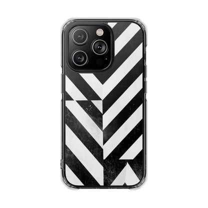 Clear Magnetic Phone Case — Bold Black & White Chevron Impact Design