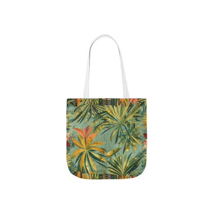 Tropical Palm Canvas Tote Bag – Vintage Green Botanical Beach Market Bag