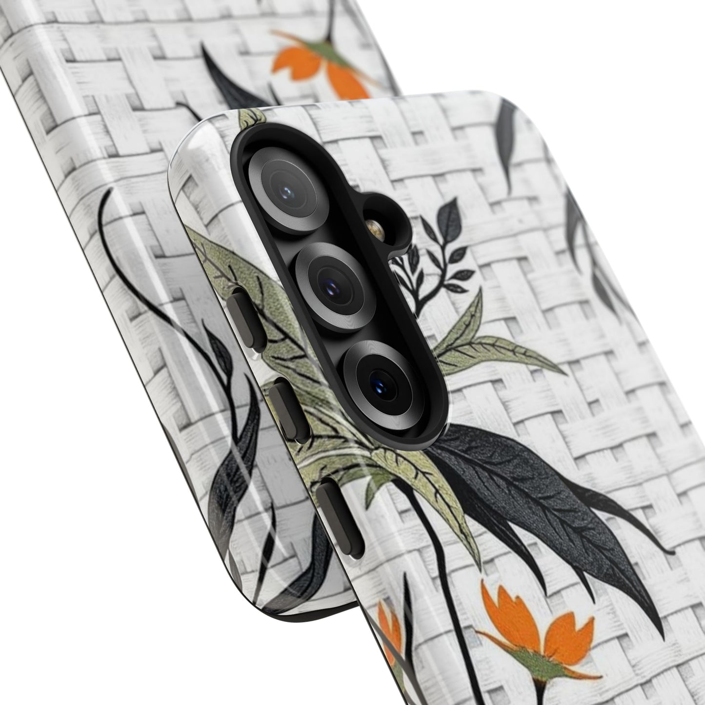 Floral Woven Tough Phone Case — Protective Botanical iPhone Cover