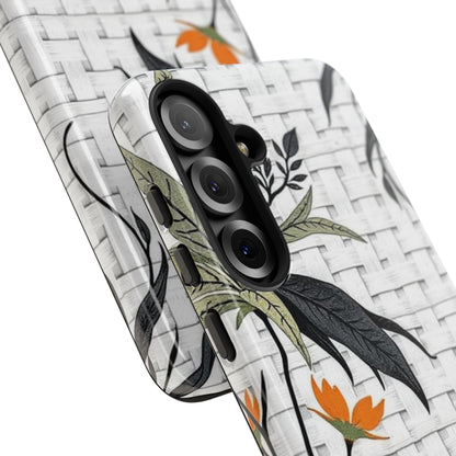 Floral Woven Tough Phone Case — Protective Botanical iPhone Cover