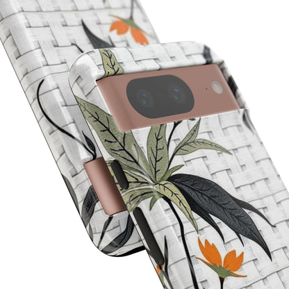 Floral Woven Tough Phone Case — Protective Botanical iPhone Cover