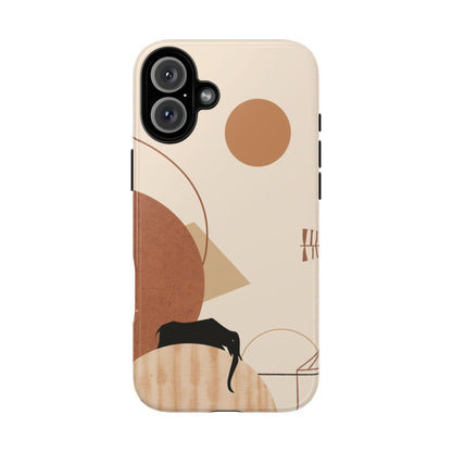 Abstract Earth Tones Phone Case — Minimal Geometric Design