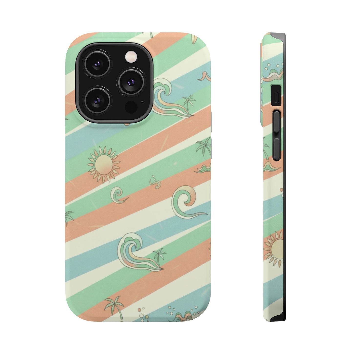 Magnetic Impact-Resistant Phone Case — Retro Surf Stripes