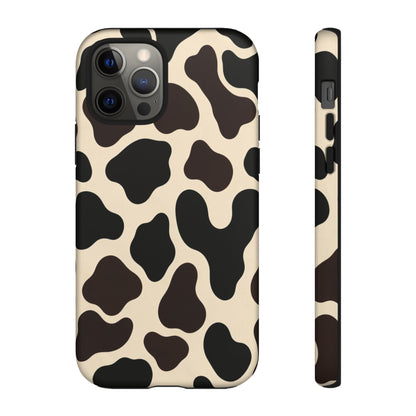 Cow Print Phone Case — Black & Cream Protective  Case
