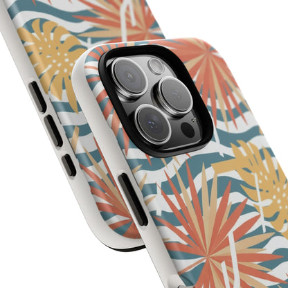 Tropical Palm Tough Phone Case – Retro Wave Floral Protective Cover