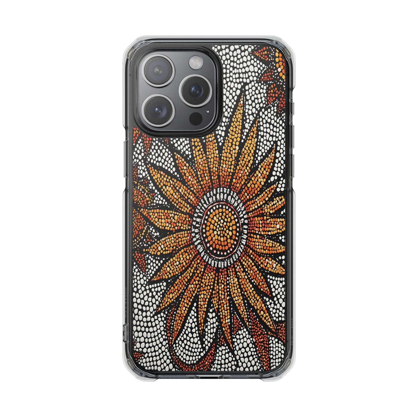 Clear Impact Phone Case — Mosaic Sunflower Magnetic Protective Case