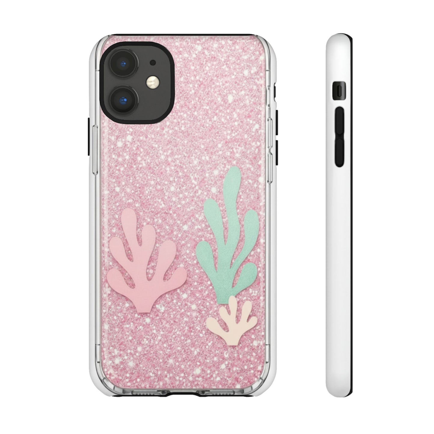 Pink Glitter Seaweed Tough Case - Sparkle Protective Phone Cover