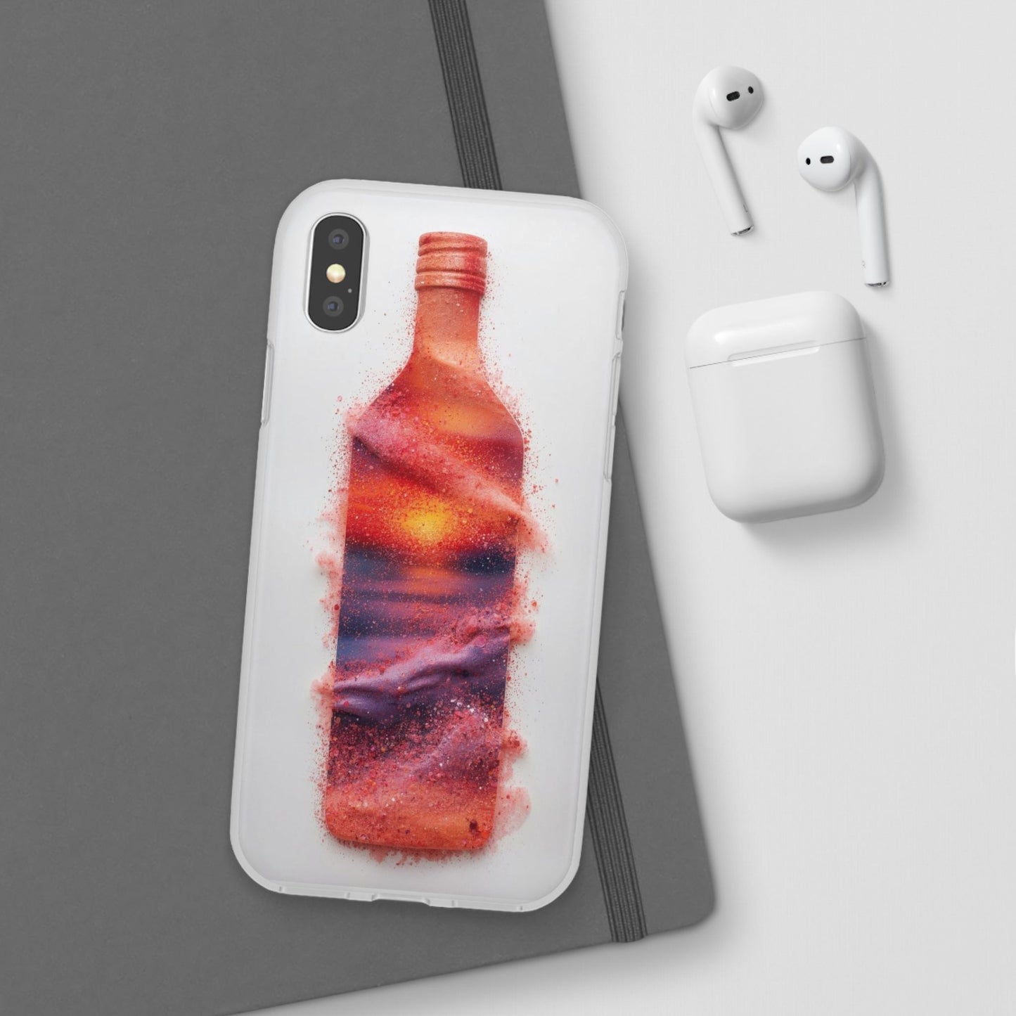 Galaxy Bottle Phone Case — Abstract Cosmic Beverage Design Flexible Case