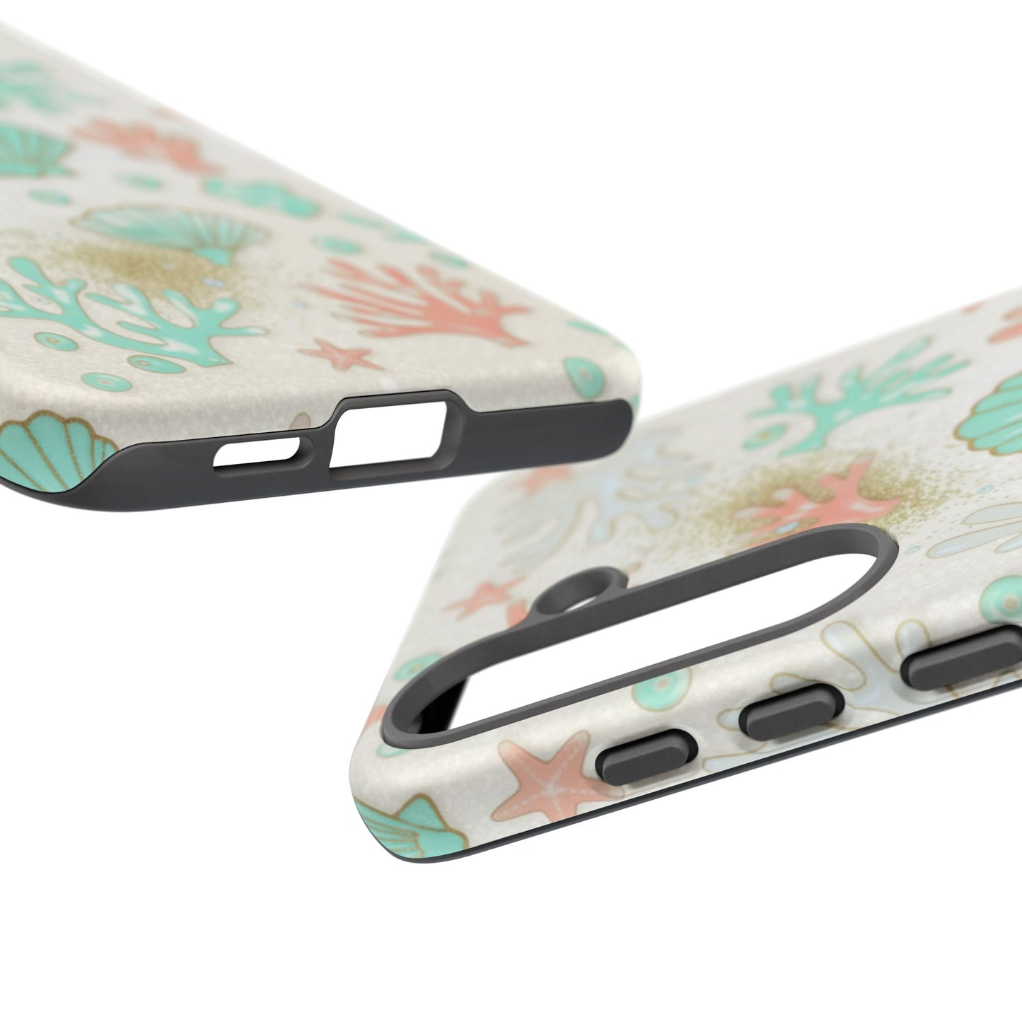 Seashell Coral Phone Case — Pastel Beach Shells Protective Tough Case