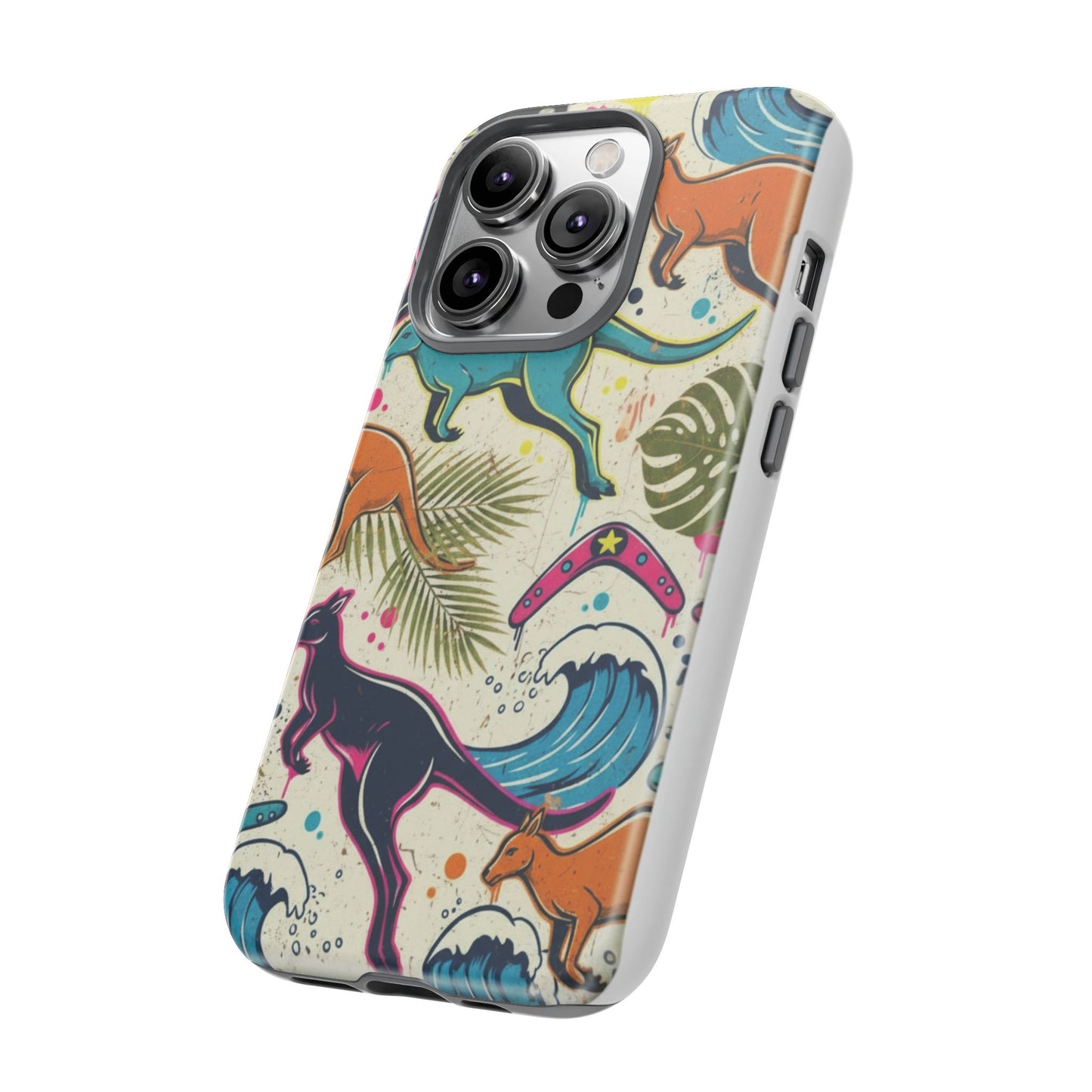 Tough Cases — Colorful Surfing Kangaroo Phone Case