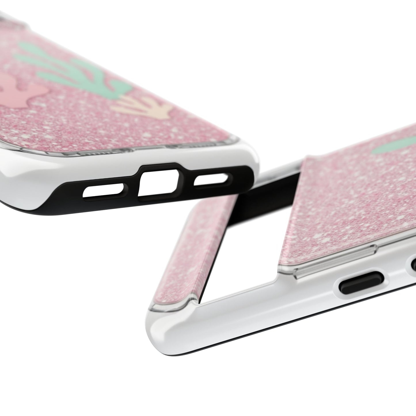 Pink Glitter Seaweed Tough Case - Sparkle Protective Phone Cover