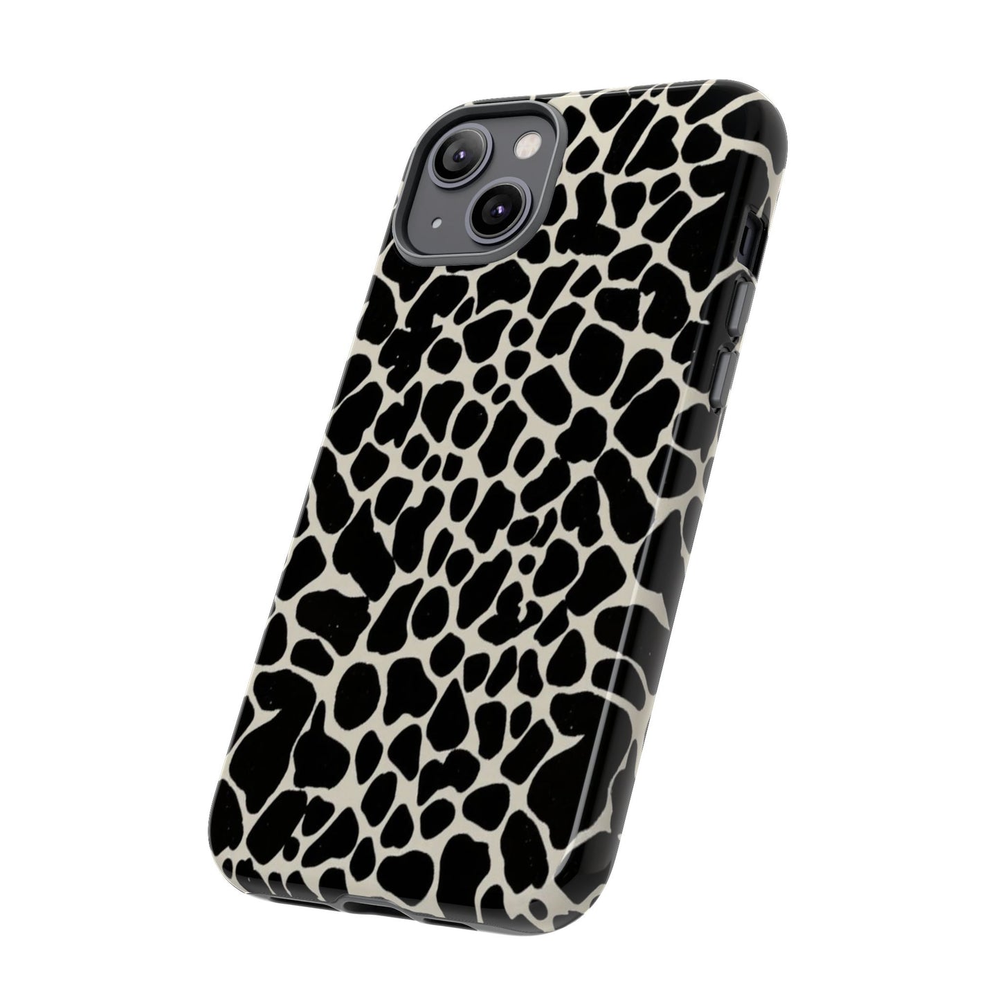 Black and White Cowhide Phone Case — Protective Tough Case