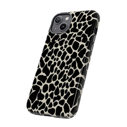 Black and White Cowhide Phone Case — Protective Tough Case