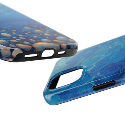 Blue Ocean Pebble Tough Phone Case — Protective Artistic Marble Design