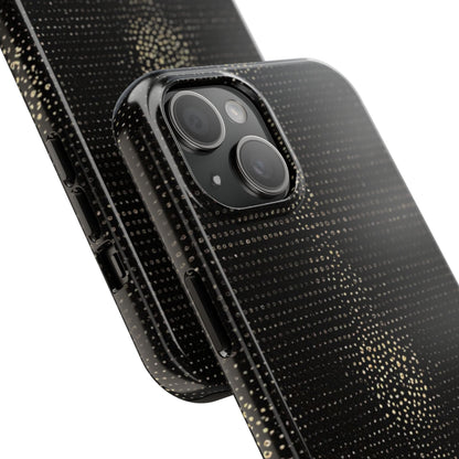 Tough Phone Case — Black Textured Metallic Dot Shield