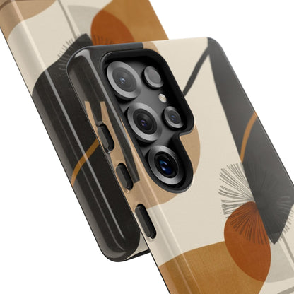 Abstract Earth Tone Phone Case — Mid-Century Minimalist Tough Case