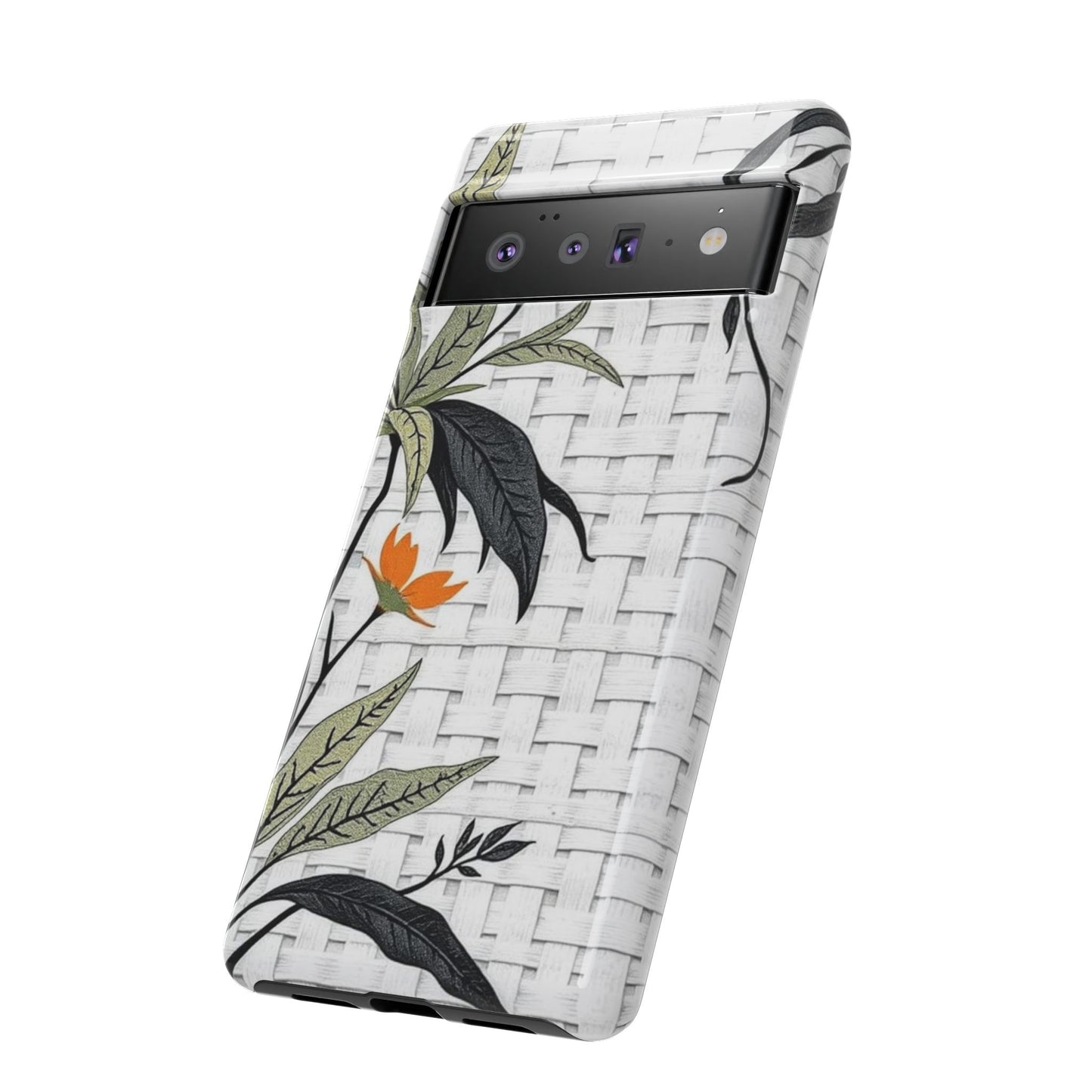 Floral Woven Tough Phone Case — Protective Botanical iPhone Cover
