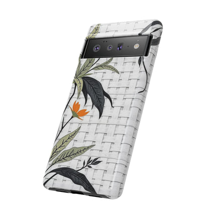 Floral Woven Tough Phone Case — Protective Botanical iPhone Cover
