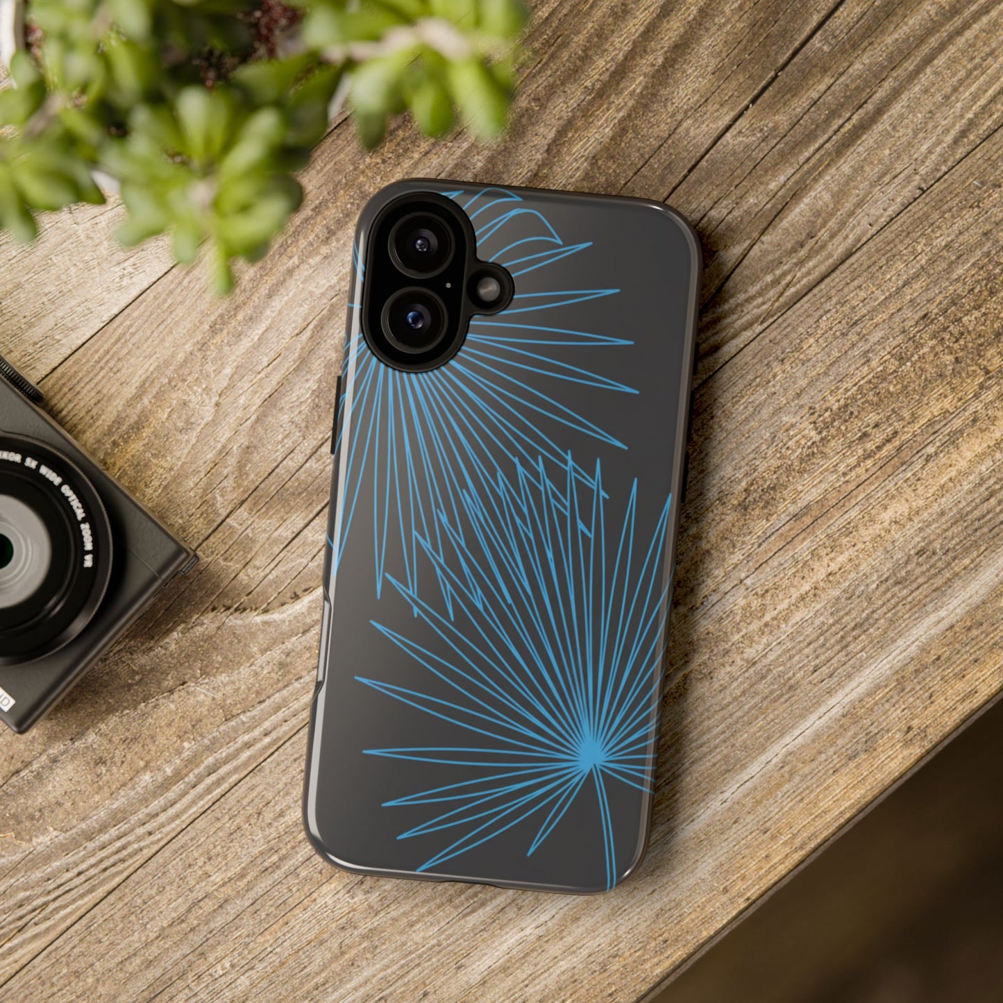 Blue Dandelion Burst Tough Phone Case — Protective Floral iPhone Cover