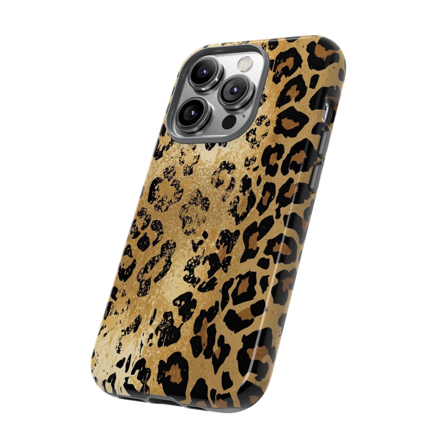 Leopard Print Tough Phone Case — Durable Protective iPhone Cover