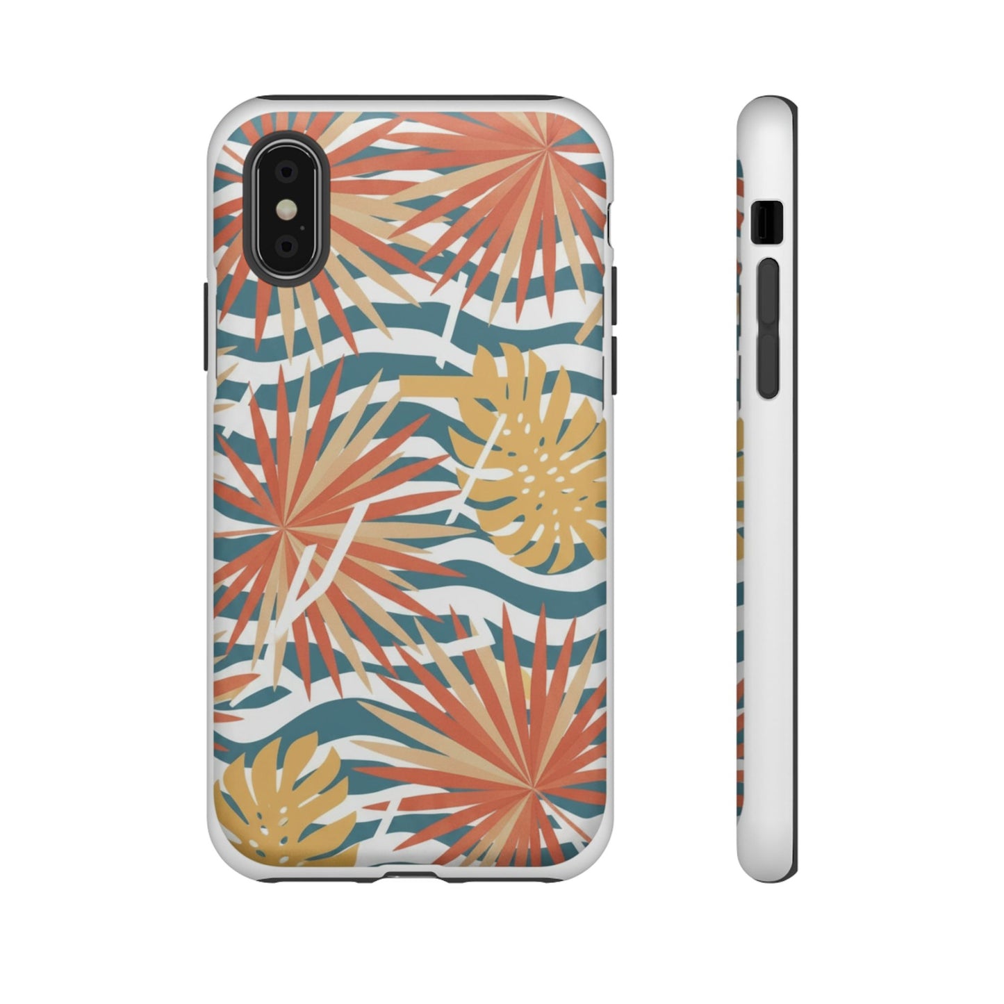 Tropical Palm Tough Phone Case – Retro Wave Floral Protective Cover