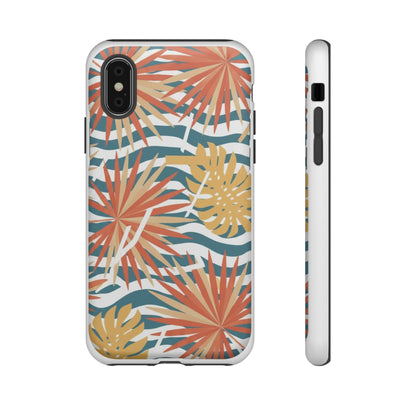 Tropical Palm Tough Phone Case – Retro Wave Floral Protective Cover