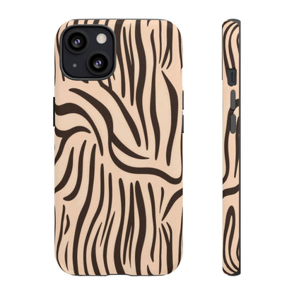 Zebra Stripe Tough Phone Case – Neutral Animal Print Protective Cover