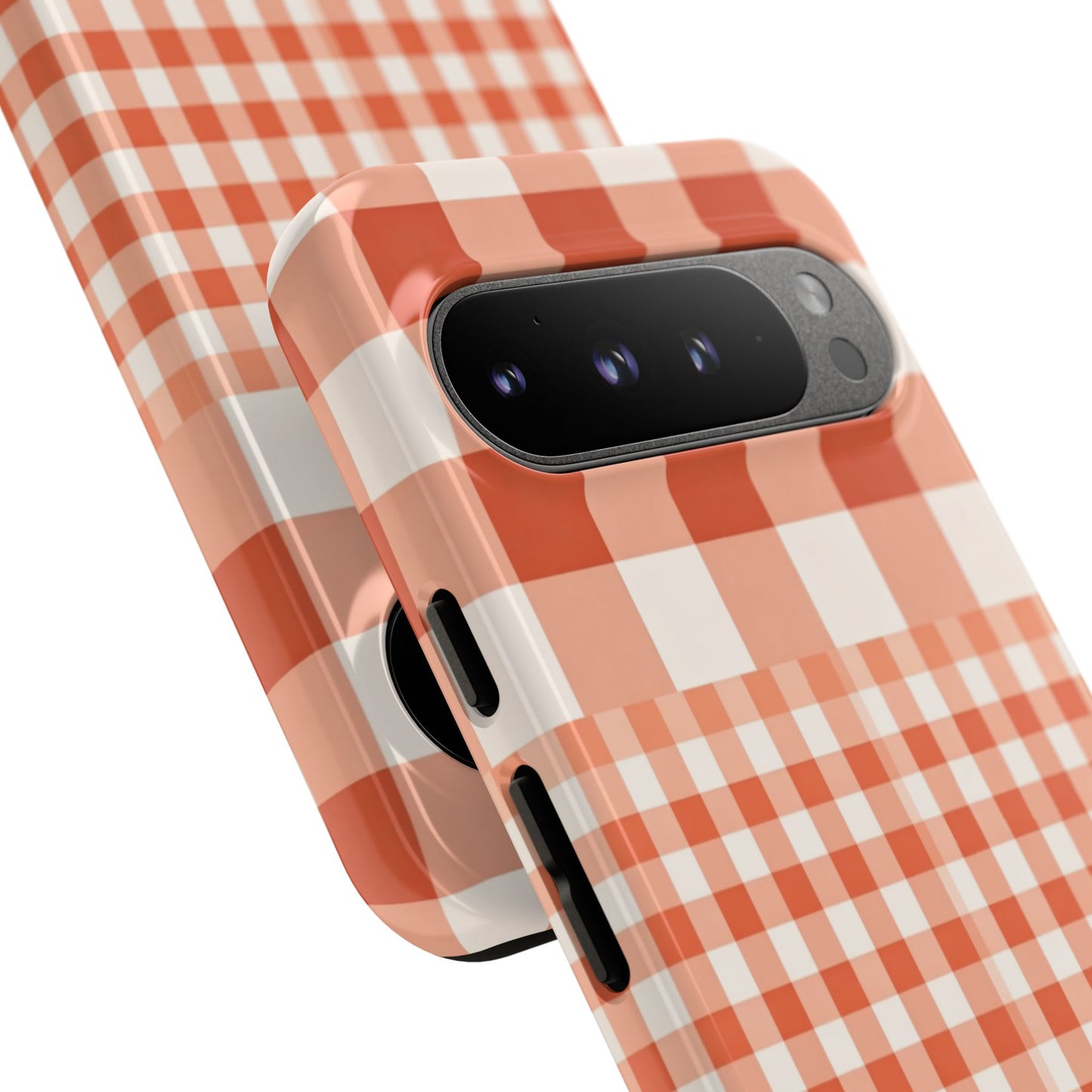 Buffalo Check Tough Phone Case — Orange Gingham Protective Cover