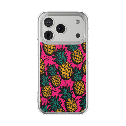Pineapple Pop Clear Magnetic Phone Case — Impact-Resistant Tropical Design
